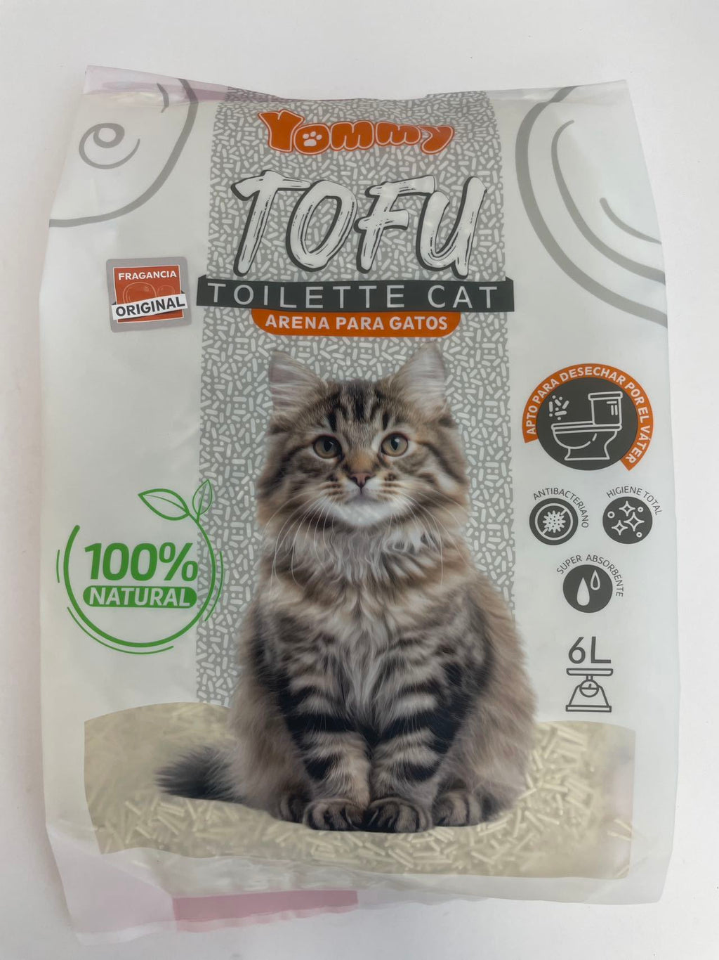 Arena para gatos de tofu puro de 6 l