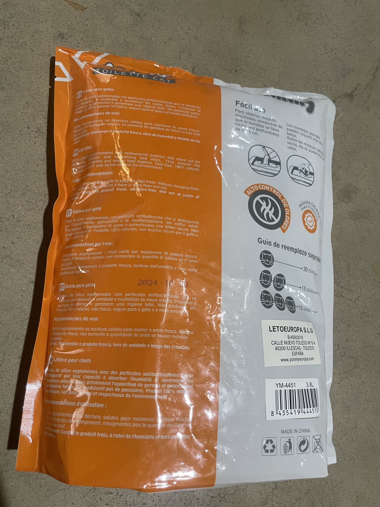 Arena para gatos Crystal de 3,8 l