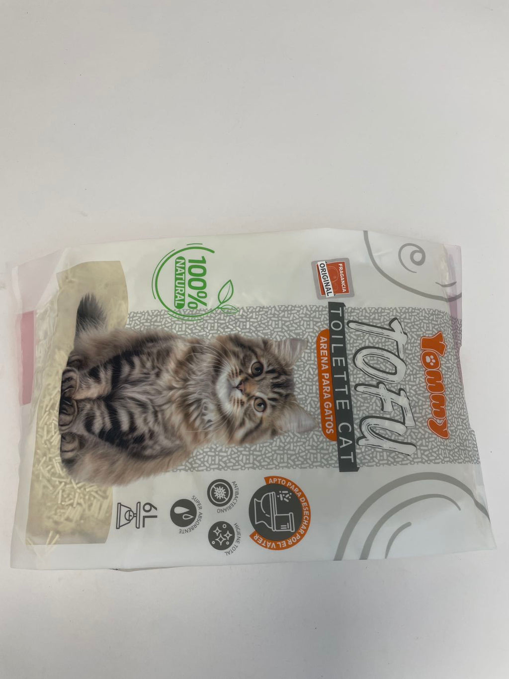 Arena para gatos de tofu puro de 6 l