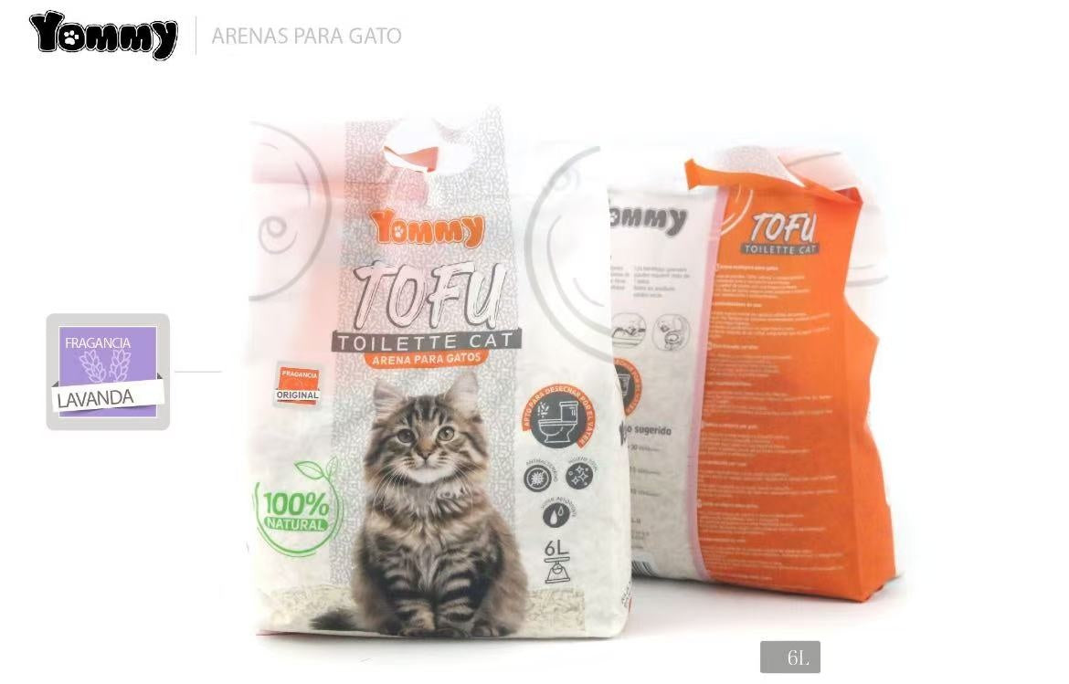 Arena para gatos de tofu puro de 6 l