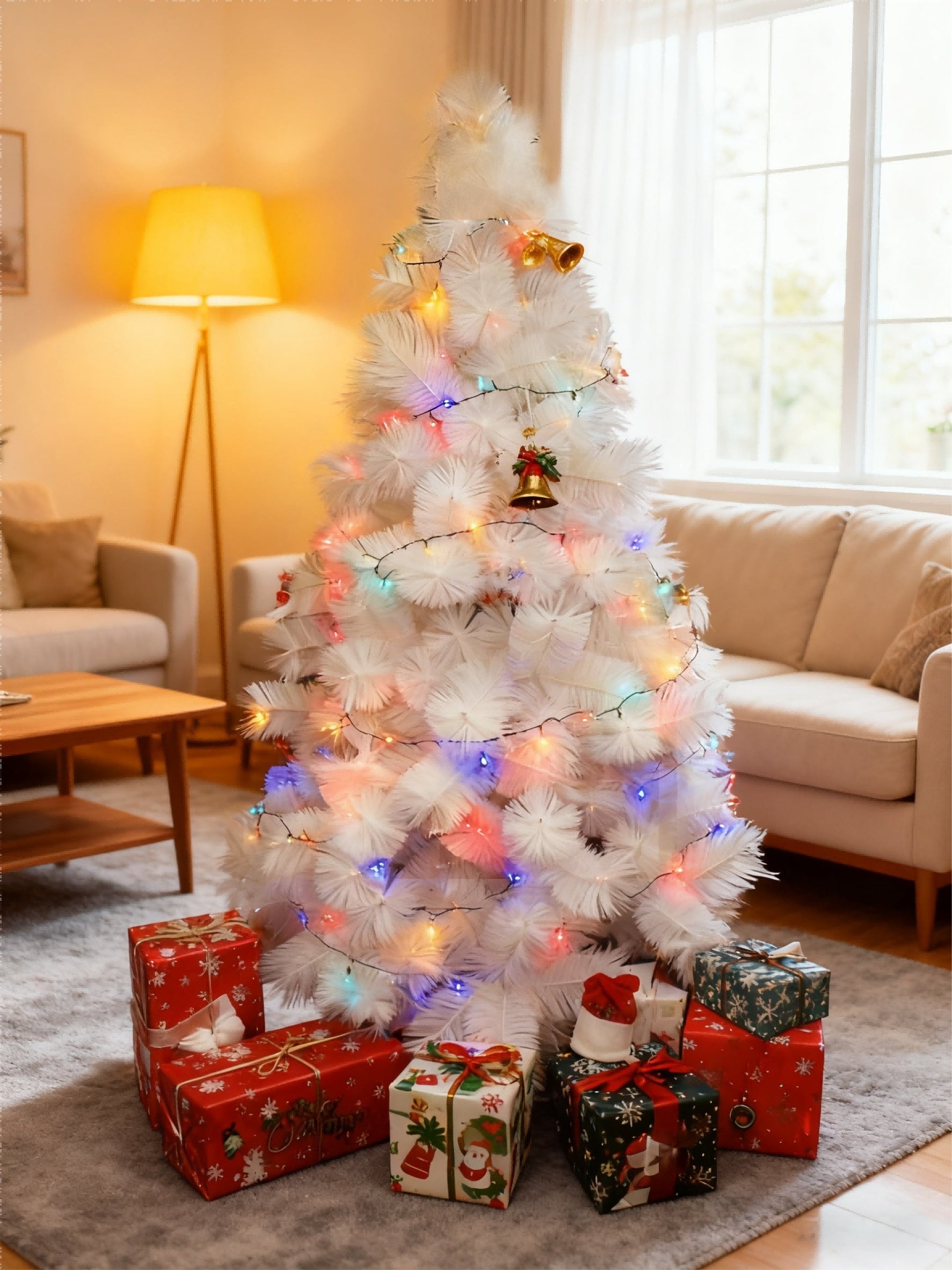 Árbol de Navidad PartyGo White 142 con agujas de pino (150 cm)