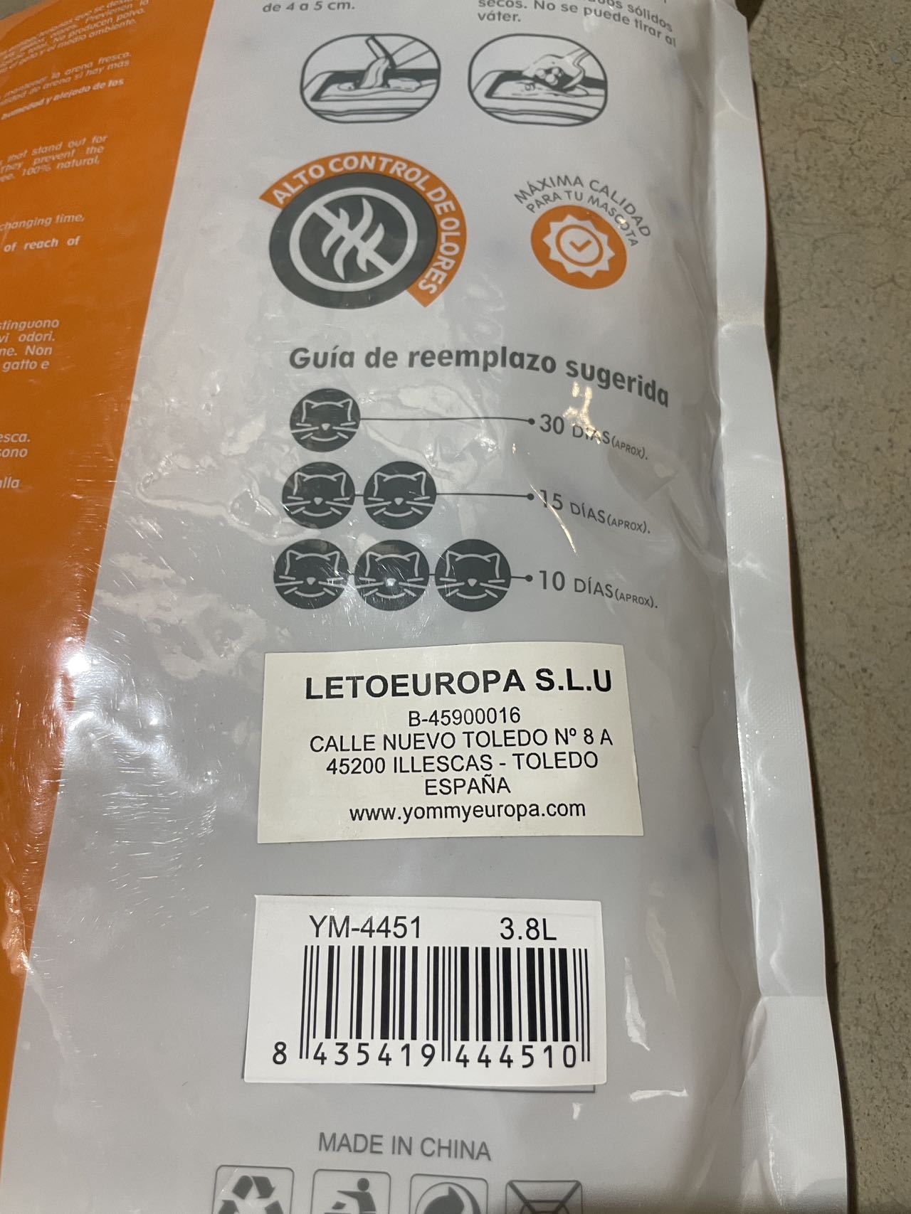 Arena para gatos Crystal de 3,8 l