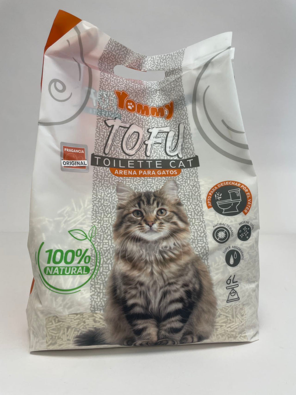 Arena para gatos de tofu puro de 6 l