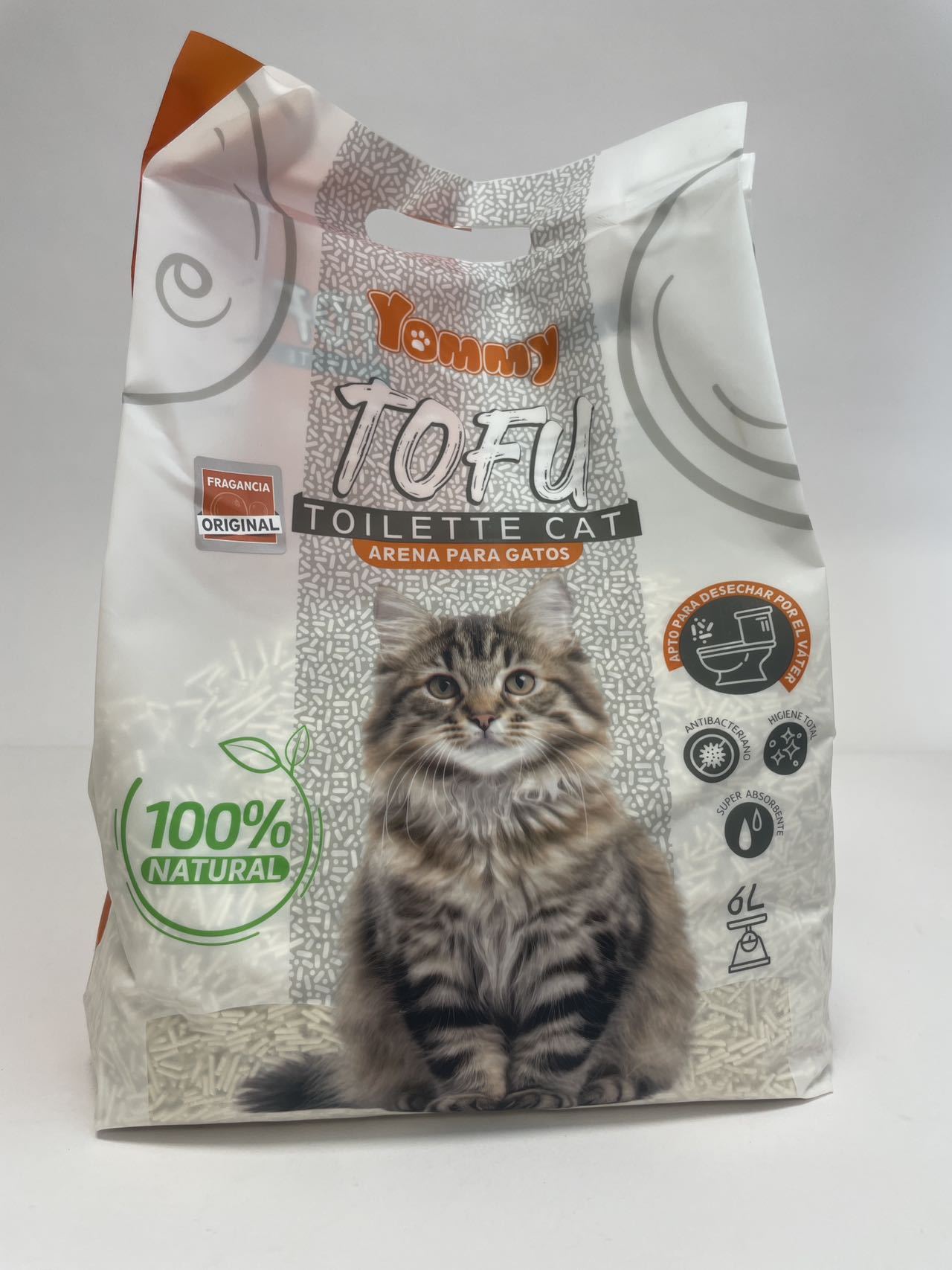 Arena para gatos de tofu puro de 6 l