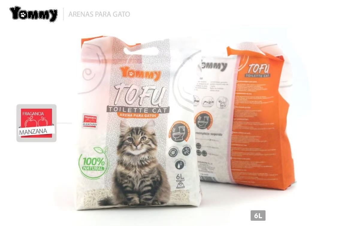 Arena para gatos de tofu puro de 6 l