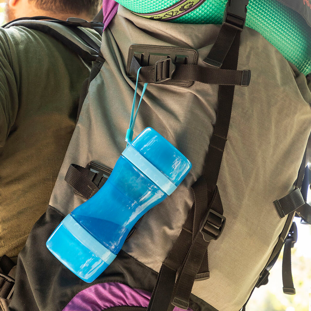 Botella 2 en 1 Dispensador de agua y comida portátil para mascotas