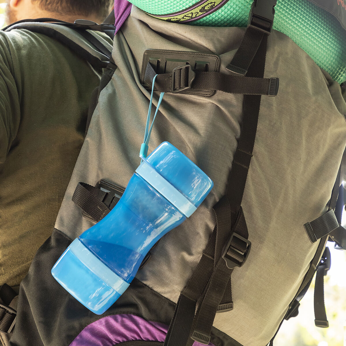 Botella 2 en 1 Dispensador de agua y comida portátil para mascotas