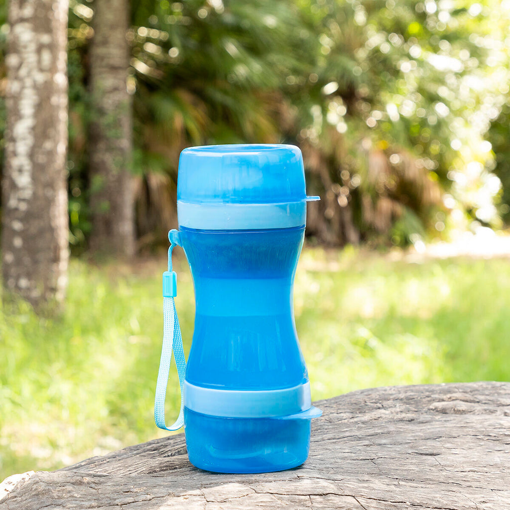 Botella 2 en 1 Dispensador de agua y comida portátil para mascotas