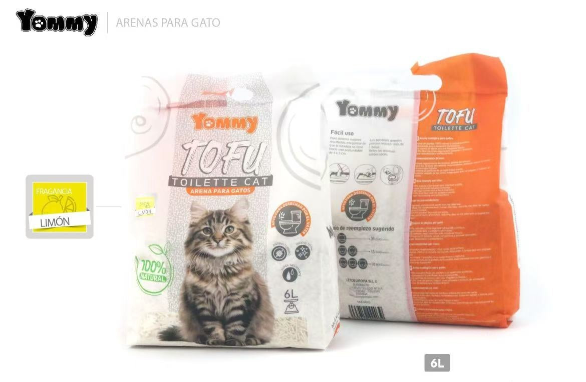 Arena para gatos de tofu puro de 6 l