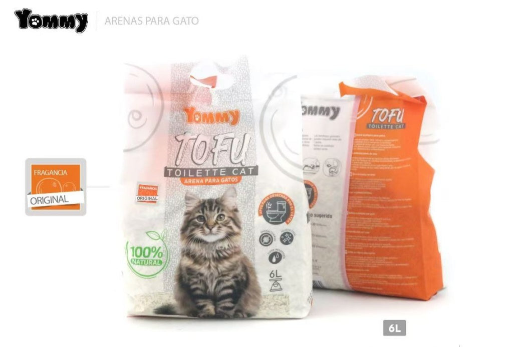 Arena para gatos de tofu puro de 6 l
