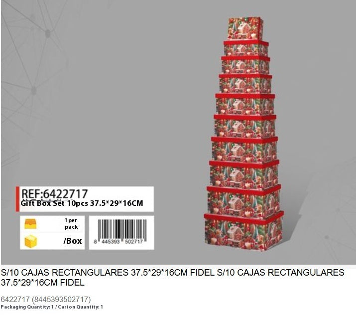 Juego De Cajas De Regalo De Navidad 10 Piezas