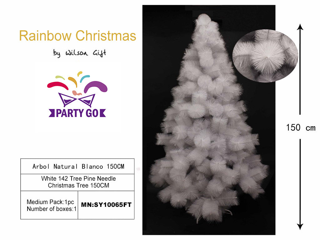 Árbol de Navidad PartyGo White 142 con agujas de pino (150 cm)