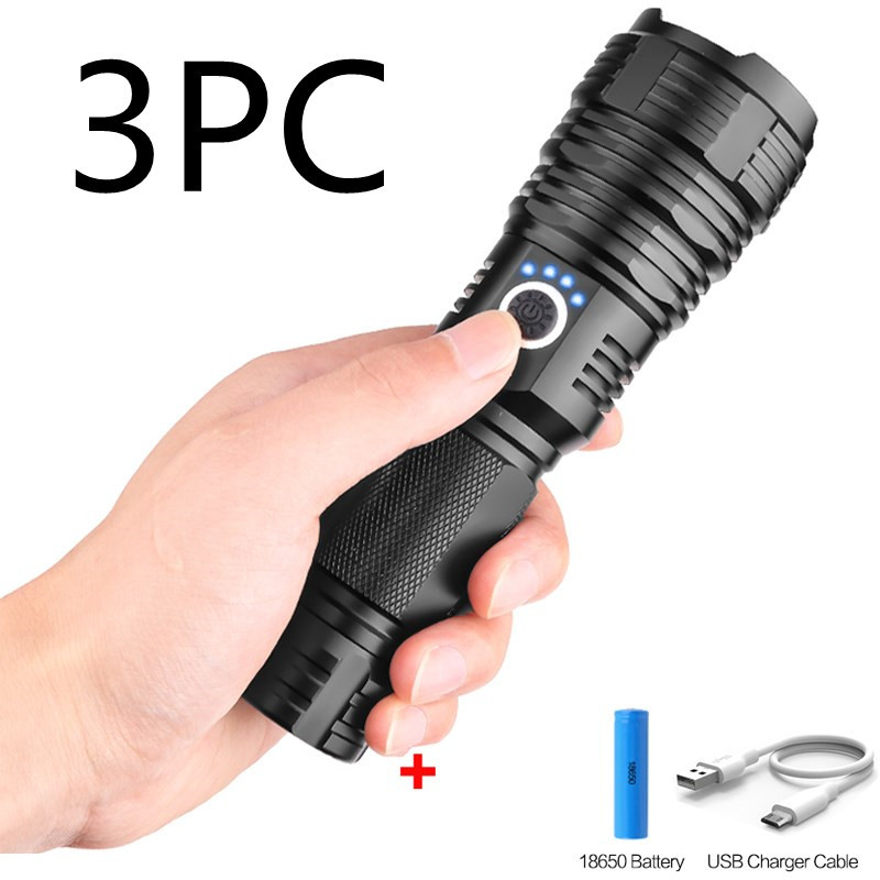 Linterna LED táctica recargable de alta potencia P70 - Imagen 5